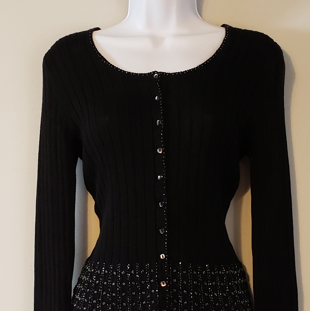 Whim Beaded Embellished Cardigan Sweater Italian M
